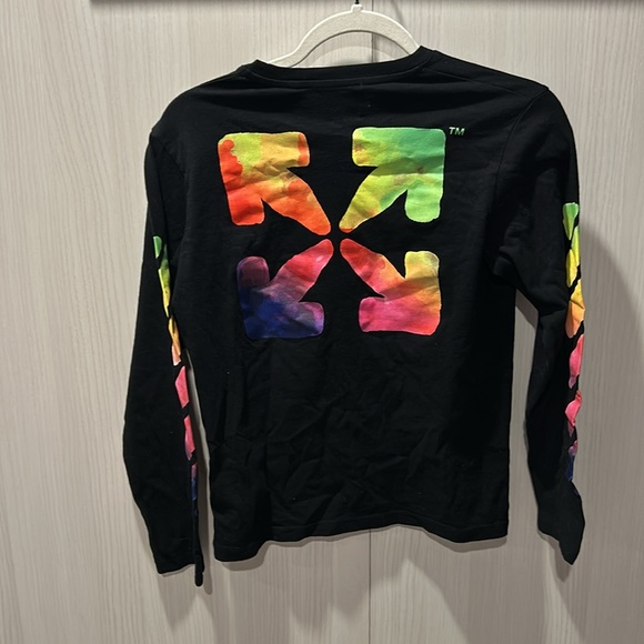 Host pick. Off-white Boy's Watercolor Rounded Logo Arrow Long-sleeve Tee size 10 - Picture 7 of 9
